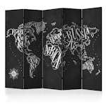 Rumsavdelare Skärmvägg Arkiio Retro Continents Black II 225x172 cm