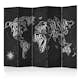 Rumsavdelare Skärmvägg Arkiio Retro Continents Black II 225x172 cm