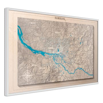 Poster Artgeist Affisch Isometric Map Hamburg