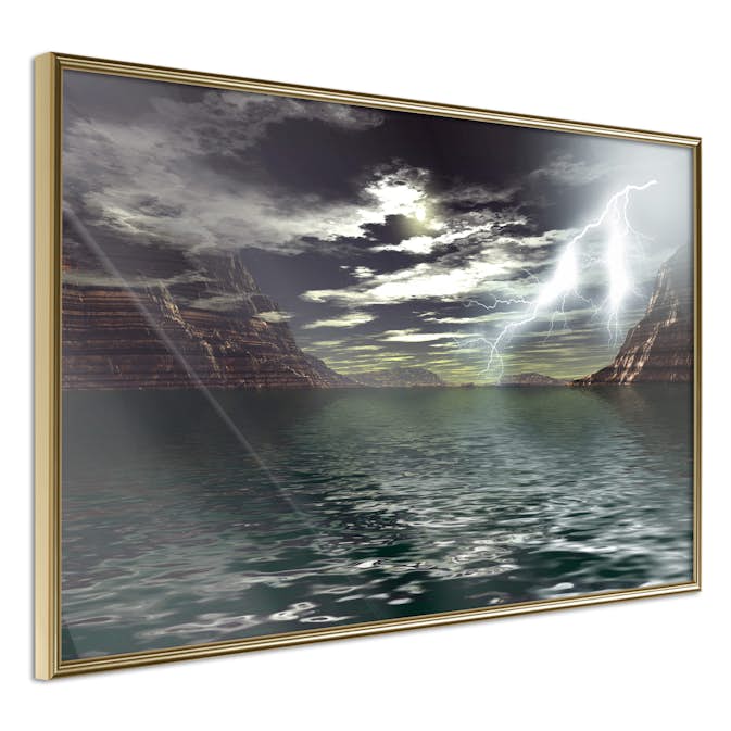 Poster Artgeist Affisch Storm on the Lake