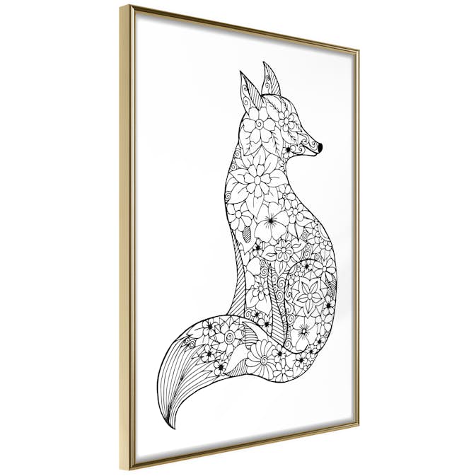 Poster Artgeist Affisch Flower Fox