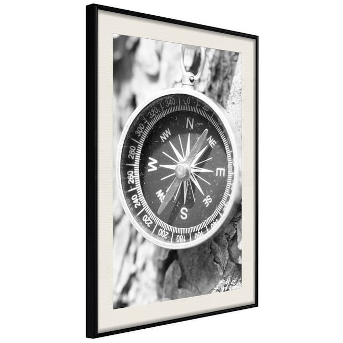 Poster Artgeist Affisch Black and White Compass