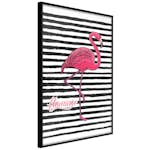 Poster Artgeist Affisch Black Stripes and Flamingo