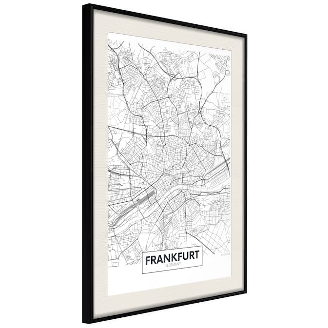 Poster Artgeist Affisch Map of Frankfurt