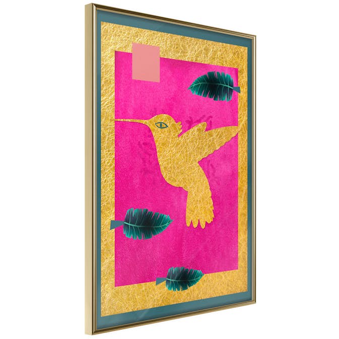 Poster Artgeist Affisch Golden Hummingbird