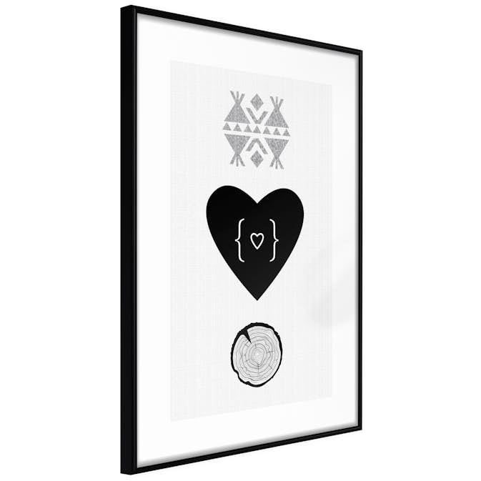 Poster Artgeist Affisch Heart and Tree Trunk