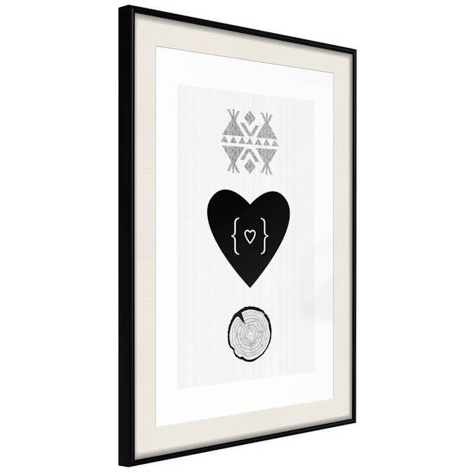 Poster Artgeist Affisch Heart and Tree Trunk