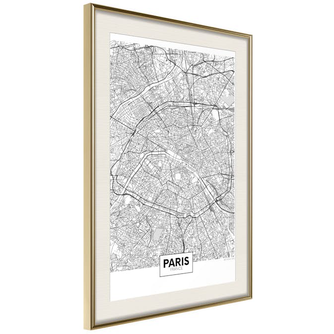 Poster Artgeist Affisch Map of Paris