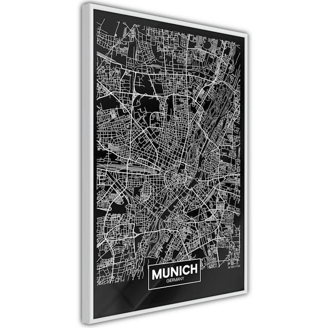 Poster Artgeist Affisch Dark Map of Munich