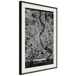 Poster Artgeist Affisch Dark Map of Cologne