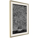 Poster Artgeist Affisch Dark Map of Berlin