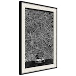 Poster Artgeist Affisch Dark Map of Berlin