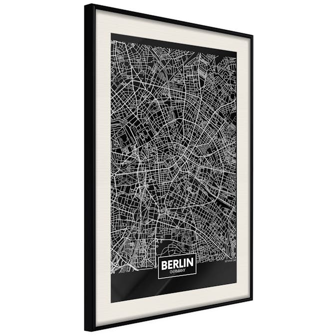 Poster Artgeist Affisch Dark Map of Berlin