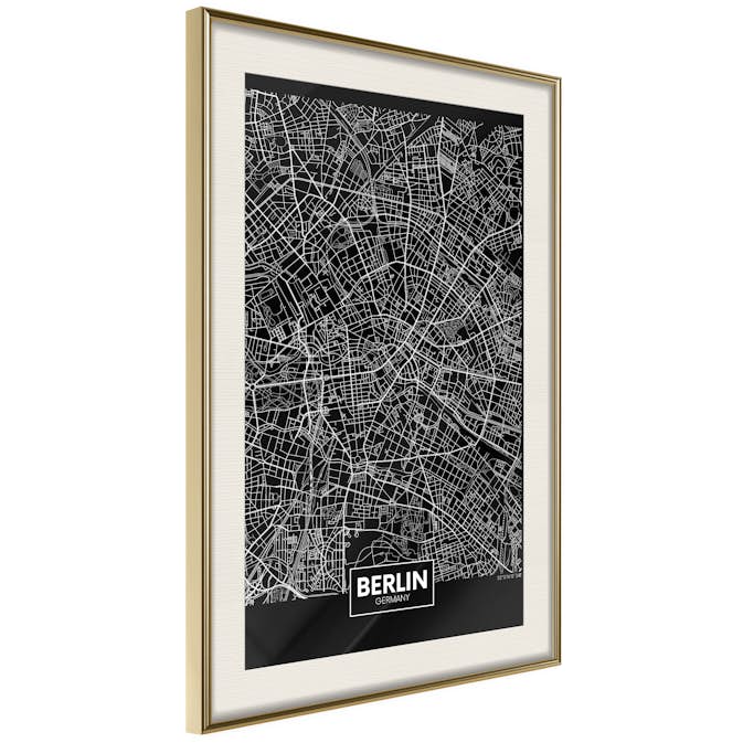 Poster Artgeist Affisch Dark Map of Berlin