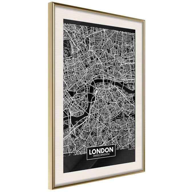 Poster Artgeist Affisch Dark Map of London