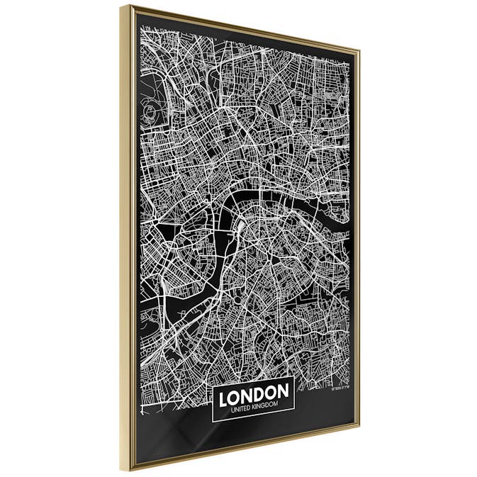 Poster Artgeist Affisch Dark Map of London