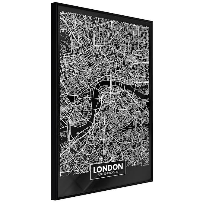 Poster Artgeist Affisch Dark Map of London