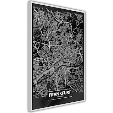Poster Artgeist Affisch Dark Map of Frankfurt