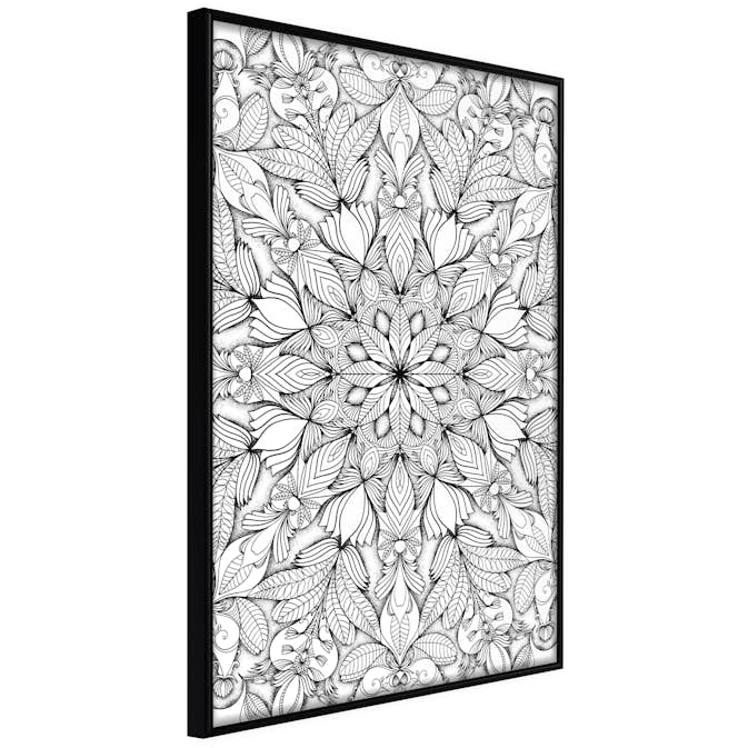 Poster Artgeist Affisch Monochrome Mandala
