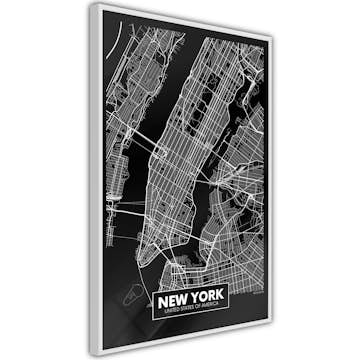 Poster Artgeist Affisch Negative Map New York