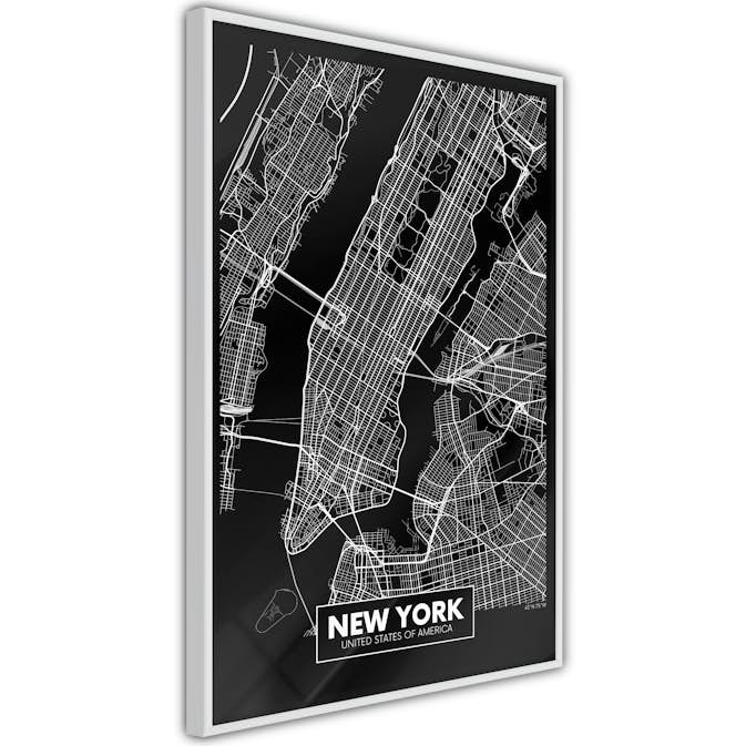 Poster Artgeist Affisch Negative Map New York