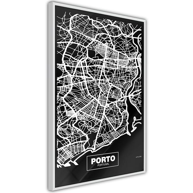 Poster Artgeist Affisch Negative Map Porto