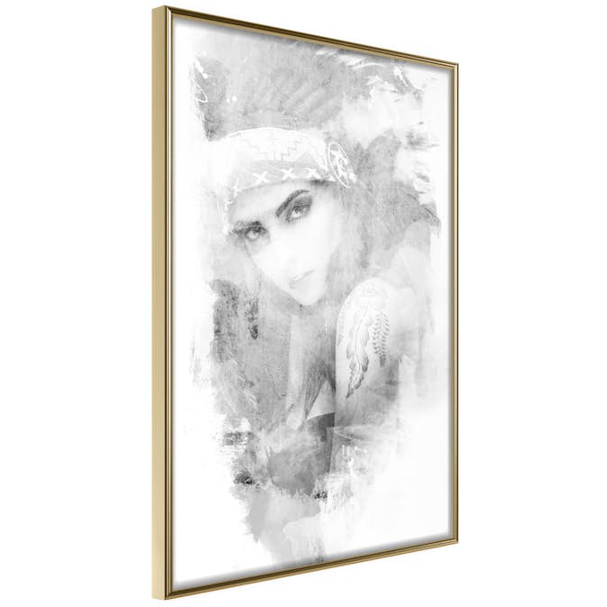 Poster Artgeist Affisch Ethnic Look Svart/Vit