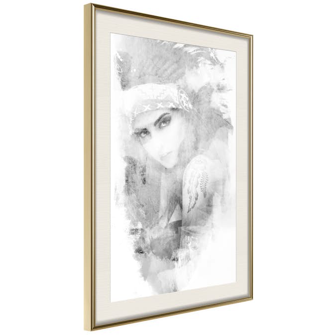 Poster Artgeist Affisch Ethnic Look Svart/Vit