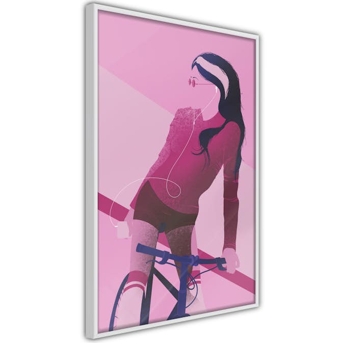 Poster Artgeist Affisch Woman on Bicycle