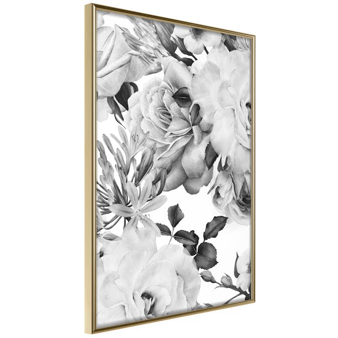 Poster Artgeist Affisch Monochrome Flowers