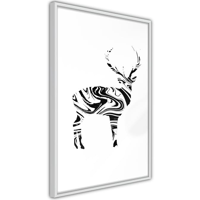 Poster Artgeist Affisch Black and White Deer