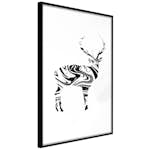 Poster Artgeist Affisch Black and White Deer