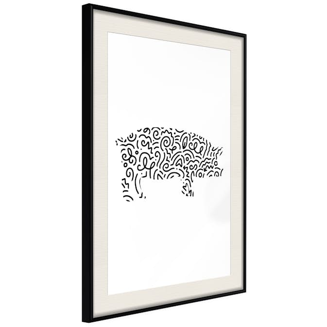 Poster Artgeist Affisch Black and White Piggy