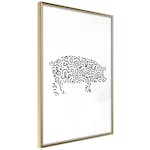 Poster Artgeist Affisch Black and White Piggy