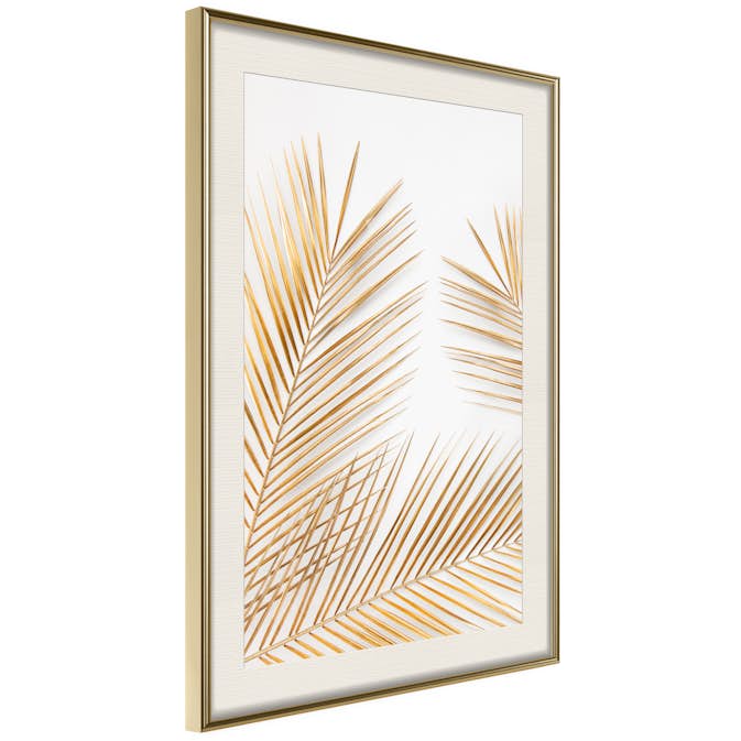 Poster Artgeist Affisch Golden Palm Leaves