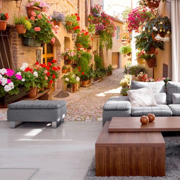 Fototapet Arkiio The Alley In Spello Italy