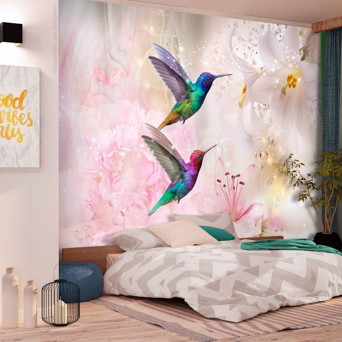 Fototapet Arkiio Colourful Hummingbirds Pink