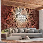 Fototapet Arkiio Självhäftande Spider Web Orange