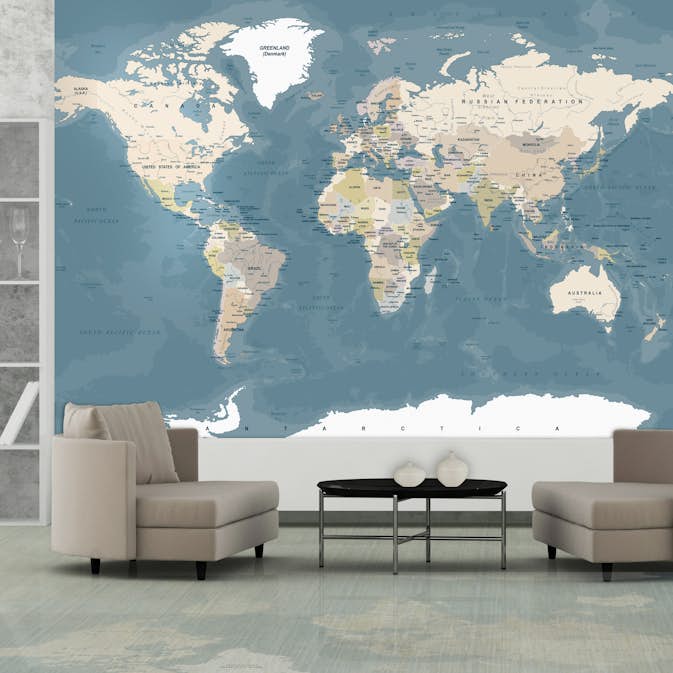 Fototapet Arkiio Självhäftande Vintage World Map