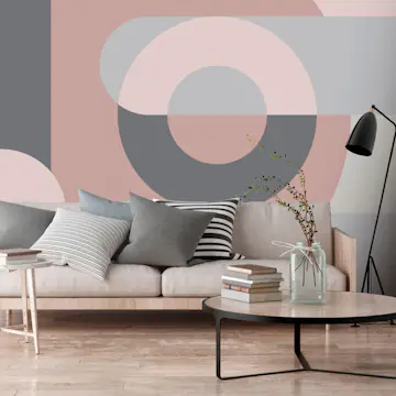 Fototapet Arkiio Geometric Wreath Rosa