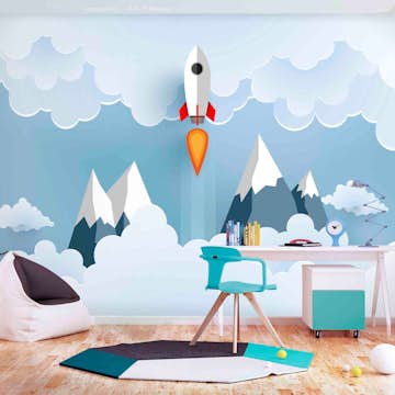 Fototapet Arkiio Självhäftande Rocket In The Clouds