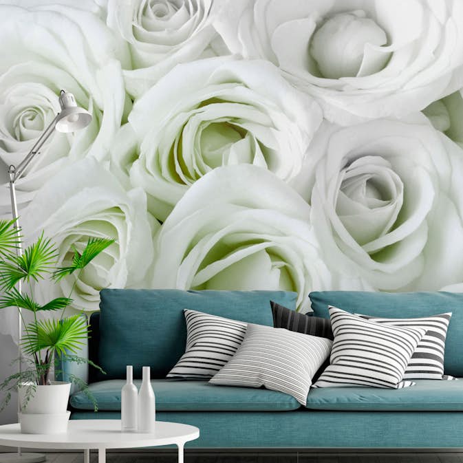 Fototapet Arkiio Självhäftande Satin Rose Green