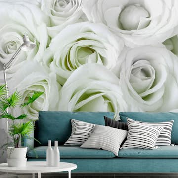 Fototapet Arkiio Självhäftande Satin Rose Green