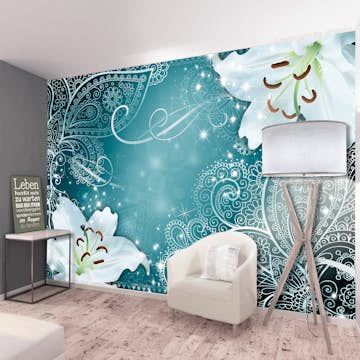 Fototapet Arkiio Självhäftande Oriental Wings Turquoise