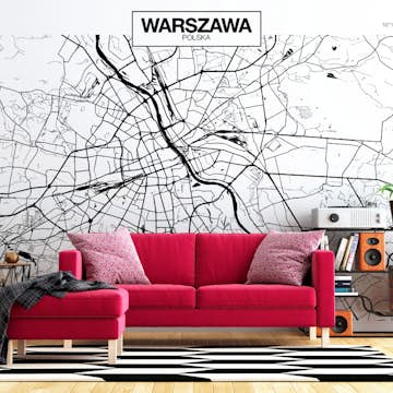 Fototapet Arkiio Warsaw Map