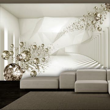 Fototapet Arkiio Självhäftande Diamond Corridor Beige