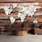 Fototapet Arkiio Självhäftande Map On Wood
