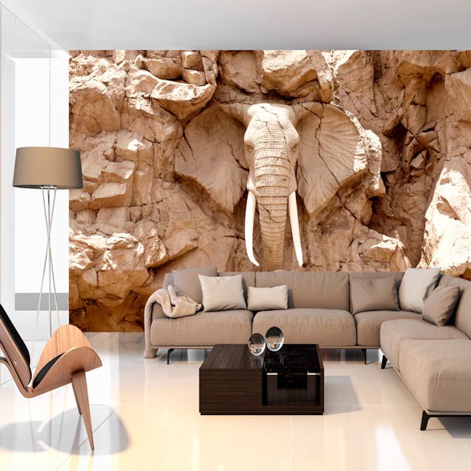 Fototapet Arkiio Självhäftande Stone Elephant South Africa