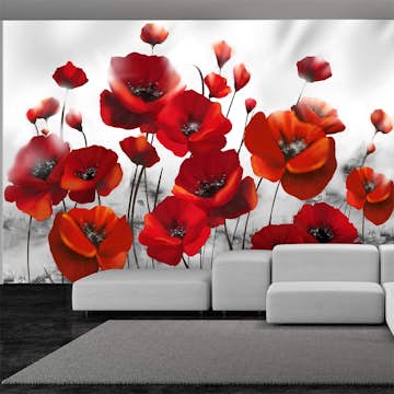 Fototapet Arkiio Självhäftande Poppies In The Moonlight