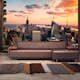 Fototapet Arkiio New York: The Skyscrapers And Sunset